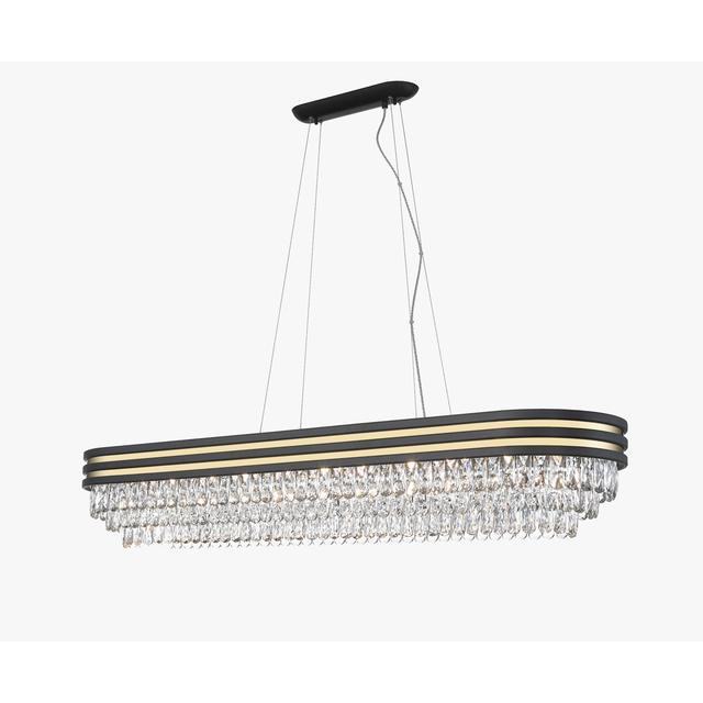 Ruelas 11 - Light Gold Matt Black Crystal Pendant Mercer41 on Productcaster.