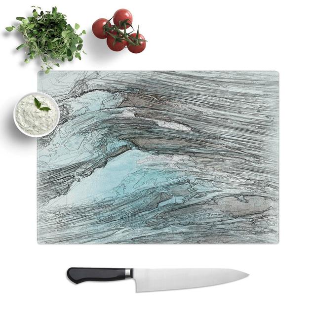 Tempered Glass Ridge of the Wave Chopping Board East Urban Home Size: 39 cm W x 28.5 cm L on Productcaster.