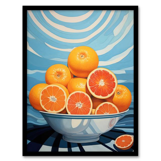 The Orange Bowl Fruity Bright Kitchen - Single Picture Frame Art Prints Wee Blue Coo on Productcaster.