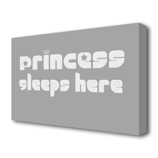 Princesss Sleeps Here 2 - Wrapped Canvas Typography Print East Urban Home Size: 35.6 cm H x 50.8 cm W on Productcaster.