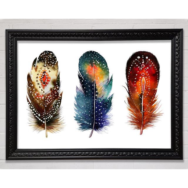 Indian Feathers - Single Picture Frame Art Prints Bright Star Size: 100cm H x 141.4cm W on Productcaster.