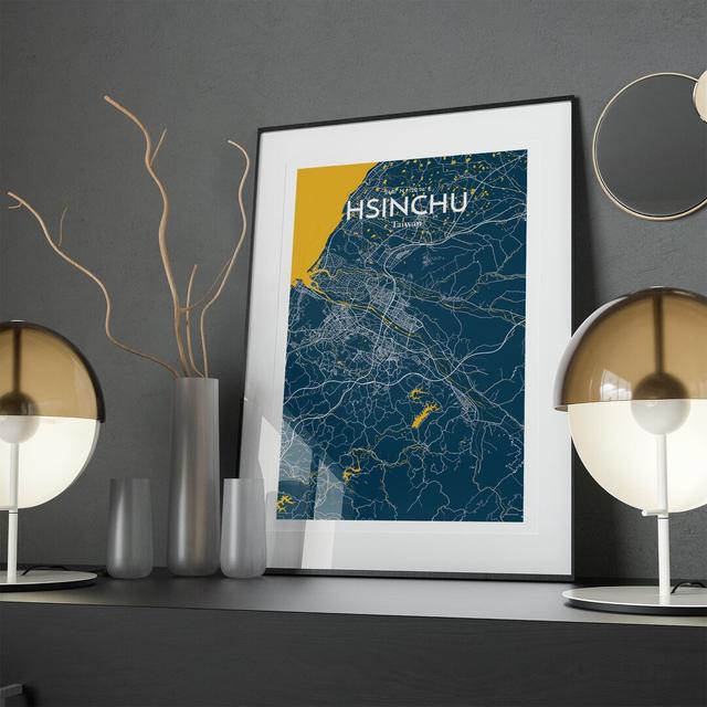 Hsinchu City Map In Amuse - No Frame Print Borough Wharf Size: 17cm H x 11cm W x 0.05cm D on Productcaster.