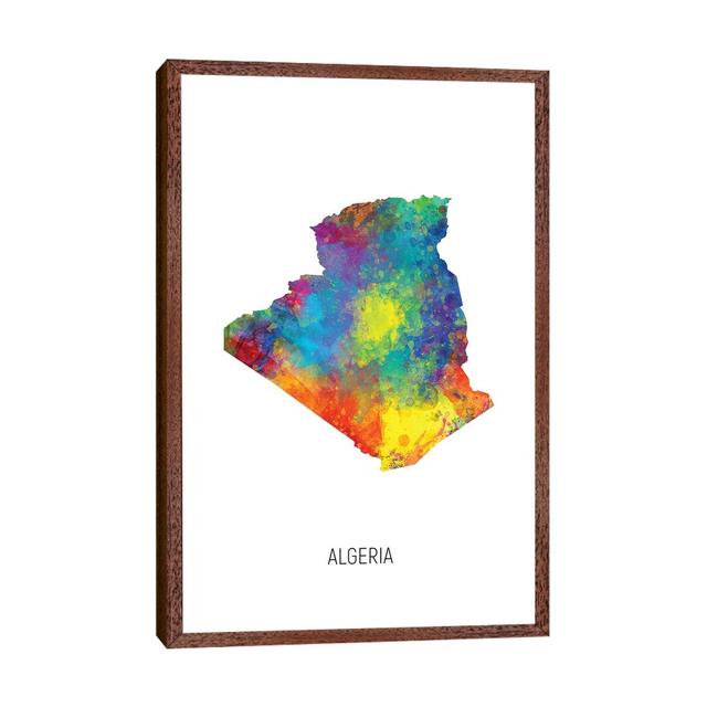 Algeria Map Ivy Bronx Format: Classic Wood Framed Canvas, Size: 101.6cm H x 66.04cm W x 3.81cm D on Productcaster.