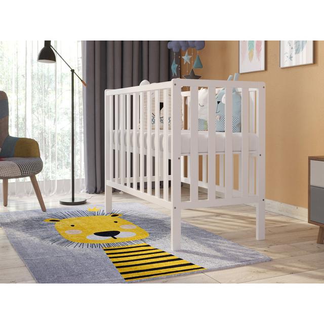 Quinnetta Mini Cot with Mattress Ebern Designs Colour: White on Productcaster.