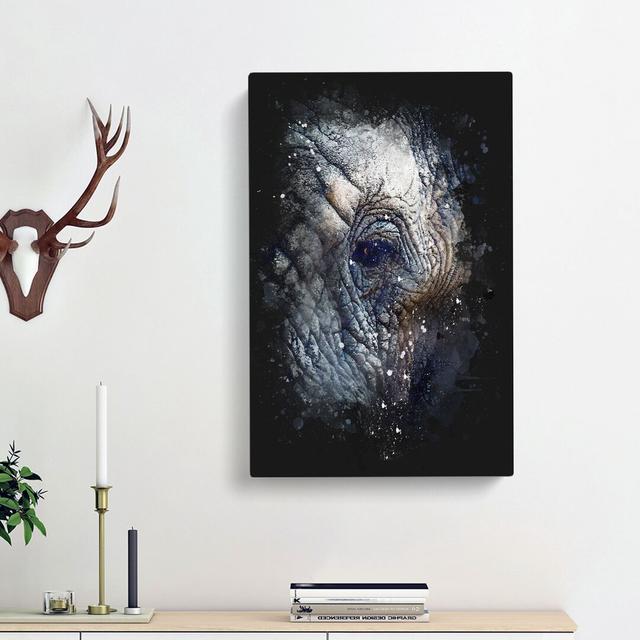 Blue Elephant - Wrapped Canvas Print East Urban Home Size: 45cm H x 30cm W x 4cm D on Productcaster.