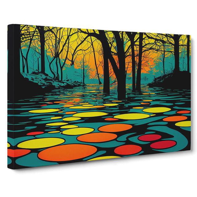 Artsy Forest - Wrapped Canvas Graphic Art Marlow Home Co. Size: 40cm H x 60cm W x 3cm D on Productcaster.