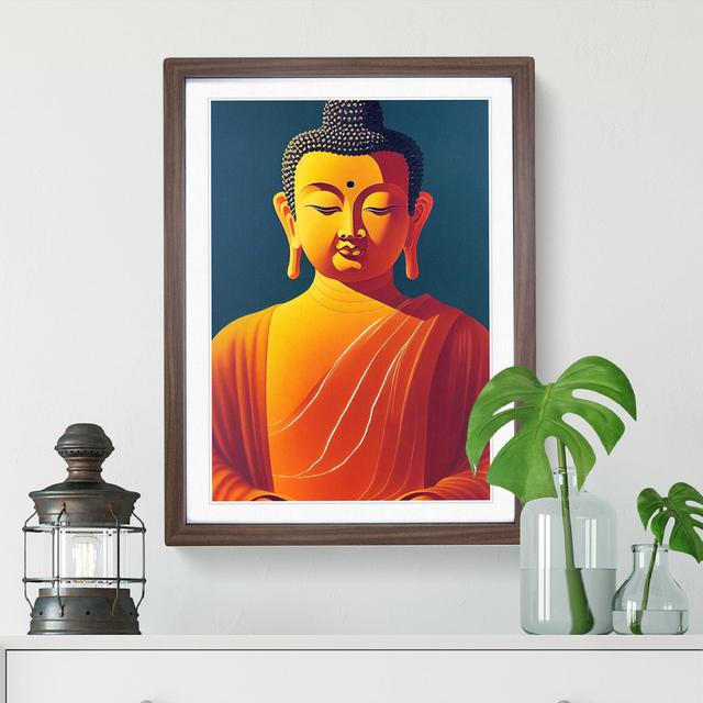 Glorious Buddha - Single Picture Frame Print World Menagerie Frame Colour: Walnut, Size: 46cm H x 34cm W x 2cm D on Productcaster.