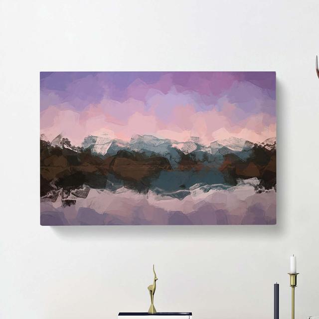 Reflection Of The Mountains In Abstract - Wrapped Canvas Print East Urban Home Size: 60cm H x 91cm W x 3cm D on Productcaster.