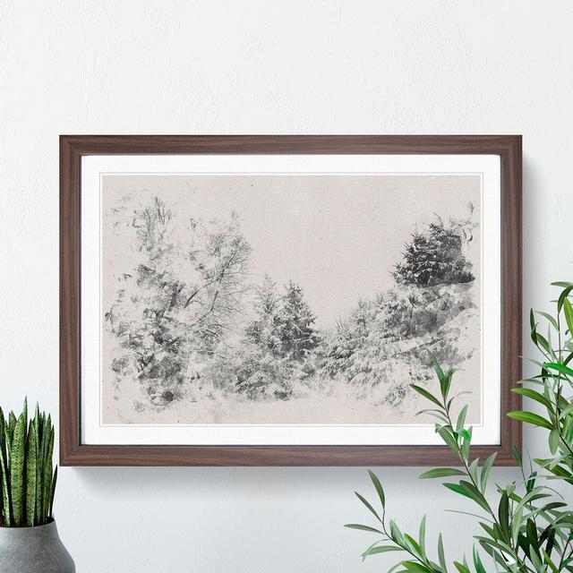 Winter Forest Vol.1 Watercolour - Picture Frame Graphic Art East Urban Home Frame Option: Walnut, Size: 48cm H x 65cm W x 2cm D on Productcaster.