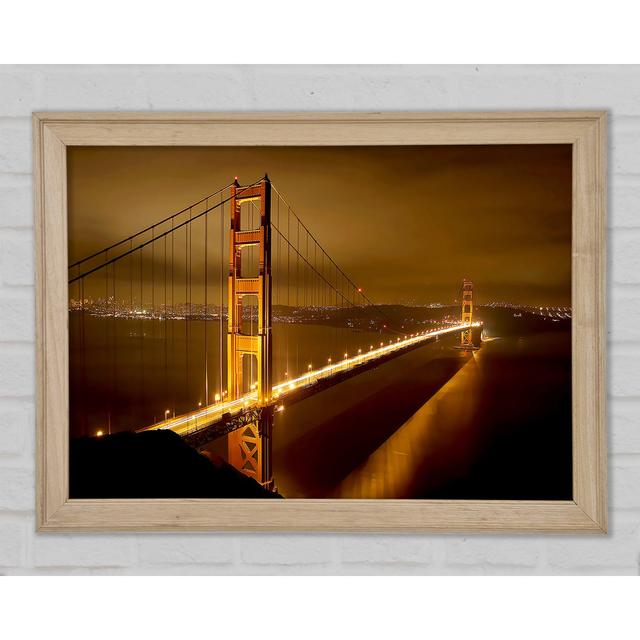 San Francisco Bridge Golden Mist - Single Picture Frame Art Prints Brayden Studio Size: 59.7cm H x 84.1cm W x 1.5cm D on Productcaster.