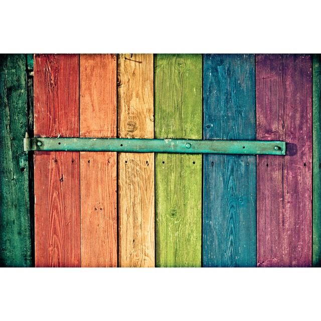 Planks Painted Like Rainbow von Brat_Pikachu - Wrapped Canvas Art Prints ModernMoments Größe: 20cm H x 30cm B x 1,8cm T on Productcaster.