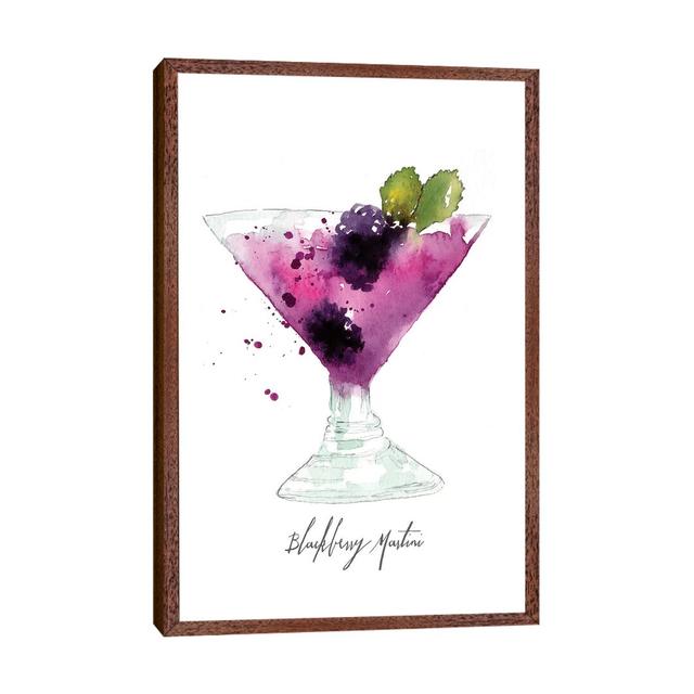 Blackberry Martini by Bria Nicole - Print on Canvas Ebern Designs Size: 66.04cm H x 45.72cm W x 3.81cm D, Format: Classic Brown Wood Framed on Productcaster.