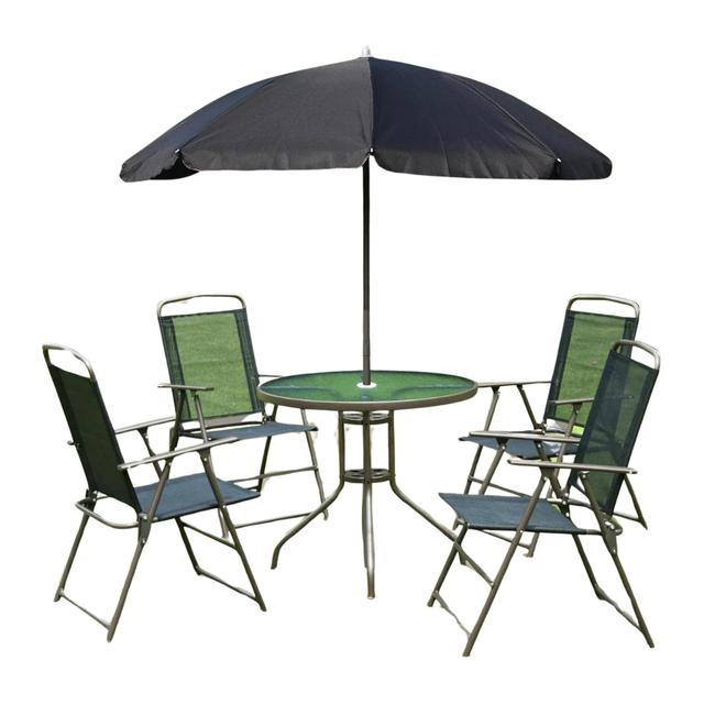 5 - Person 80cm Long Bistro Set With Parasol FURNOLD on Productcaster.