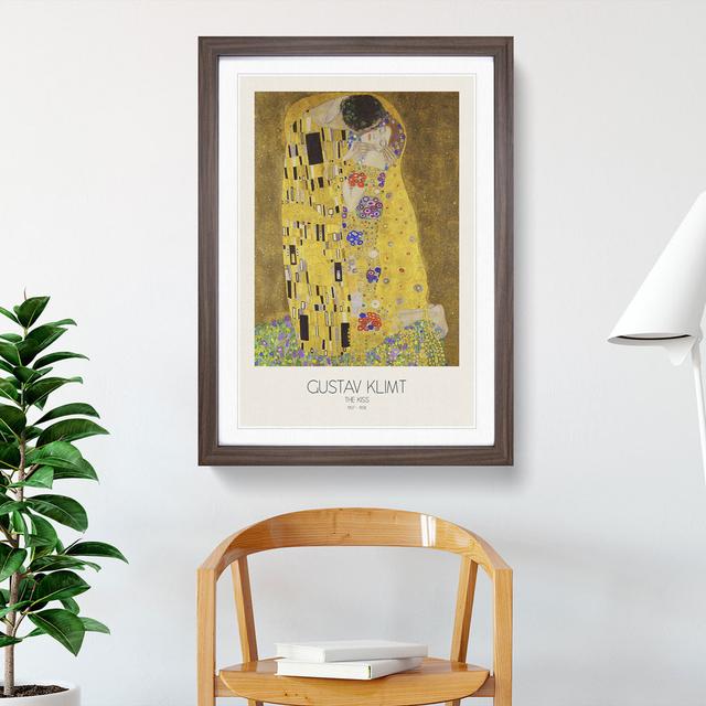 The Kiss No.2 with Border by Gustav Klimt - Picture Frame Painting East Urban Home Frame Option: Walnut, Size: 65cm H x 48cm W x 2cm D on Productcaster.