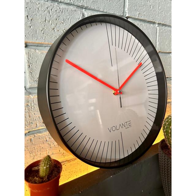 Rajesh Wall Clock 17 Stories Colour: Black/White/Red on Productcaster.