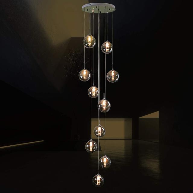 Cluster-Pendelleuchte 10-flammig George Oliver ScanMod Design Schirmfarbe: Grau on Productcaster.