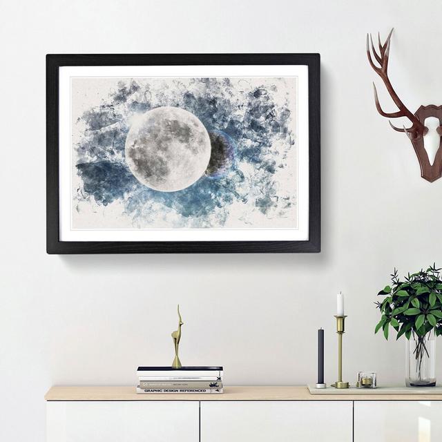 Earth Behind The Moon - Single Picture Frame Painting on MDF East Urban Home Frame Option: Black Framed, Size: 45cm H x 63cm W x 2cm D on Productcaster.