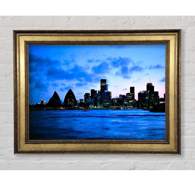 Syndey Opera House Afar Blue - Single Picture Frame Art Prints Brayden Studio Size: 42cm H x 59.7cm W x 8cm D on Productcaster.