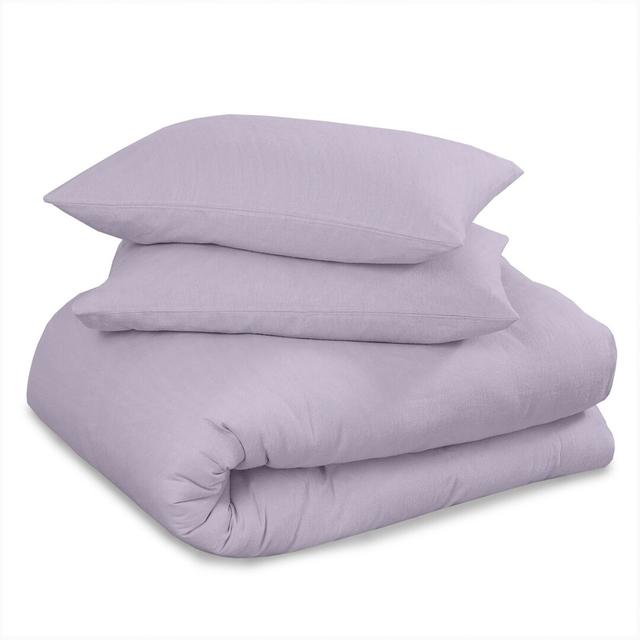 Aonghus 200 Thread Count 100% Cotton Flannel Fitted Sheet 17 Stories Size: Kingsize (5'), Colour: Purple on Productcaster.