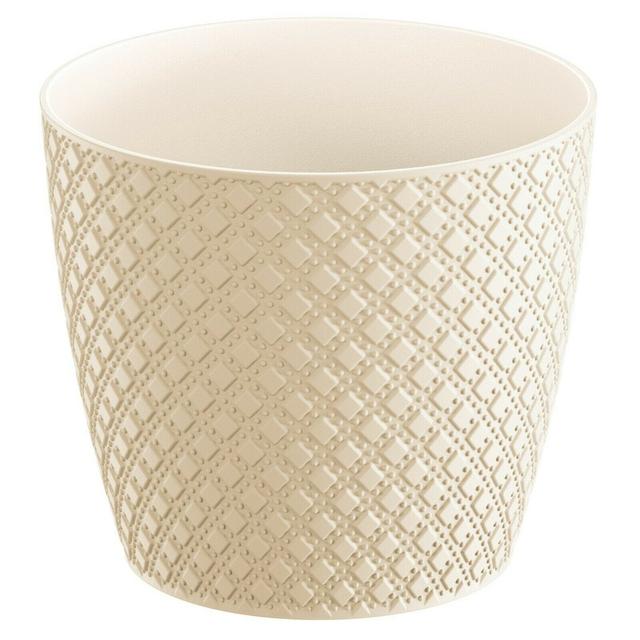 Aarati Plastic Plant Pot 17 Stories Size: 13.8cm H x 15.7cm W x 15.7cm D, Colour: Cream on Productcaster.