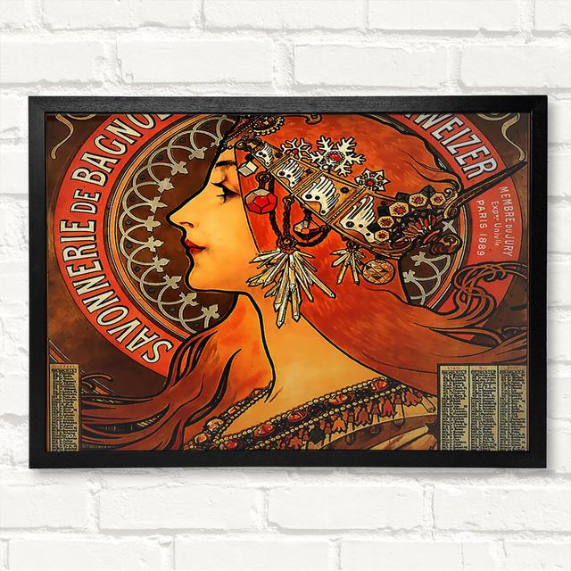 Savonnerie De Bagnolet by Alphonse Mucha - Closed Corner Frame Art Prints on Wood Latitude Vive Size: 59.7cm H x 84.1cm W on Productcaster.