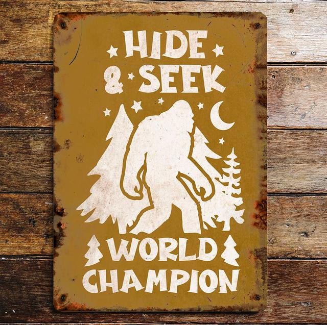 Bigfoot Hide and Seek World Champion Metal Wall Décor East Urban Home Size: 80cm H x 60cm W on Productcaster.