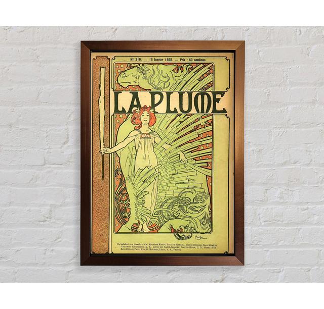 La Plume by Alphonse Mucha - Single Picture Frame Art Prints Rosalind Wheeler Size: 84.1cm H x 59.7cm W x 3.4cm D on Productcaster.