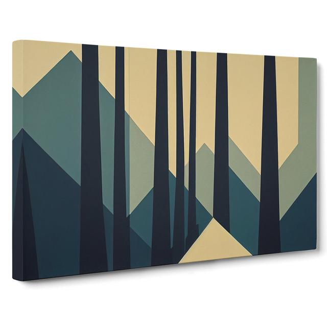 Bold Abstract Pine Tree Forest Vol.3 - Wrapped Canvas Painting Alpen Home Size: 35cm H x 50cm W x 3cm D on Productcaster.