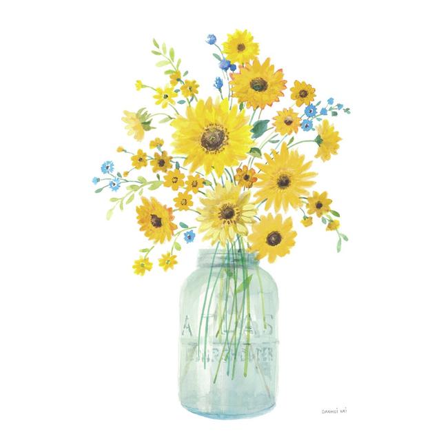 Sunshine Bouquet I Light in Jar by Danhui Nai - Wrapped Canvas Painting August Grove Size: 76cm H x 51cm W on Productcaster.