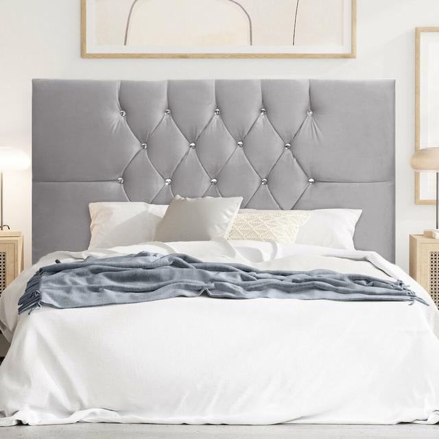 Haviland Upholstered Headboard Mercer41 Size: Single (3'), Colour: Silver on Productcaster.