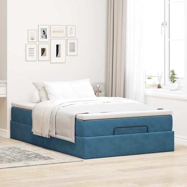 Vidaxl Ottoman-Bett Mit Matratze Dunkelbraun 140X200 Cm Stoff ModernMoments Farbe: Dunkelblau Samt, Größe: 120 x 190 cm on Productcaster.