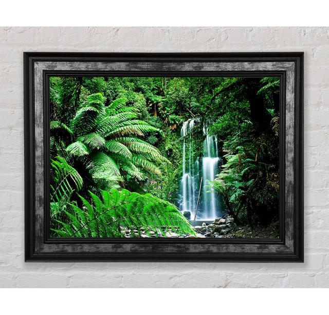 Hidden Woodland Waterfall - Single Picture Frame Art Prints Bright Star Size: 100cm H x 141.4cm W x 8cm D on Productcaster.