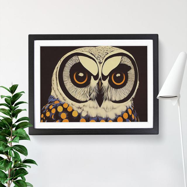 Electrifying Owl - Picture Frame Painting Alpen Home Size: 46cm H x 64cm W x 2cm D, Frame Colour: Black on Productcaster.