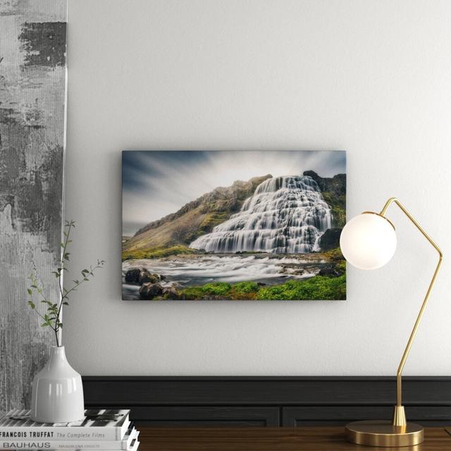 Dynjandi Waterfall - Wrapped Canvas Photographic Art Print East Urban Home Size: 60cm L x 90cm W x 2cm D on Productcaster.