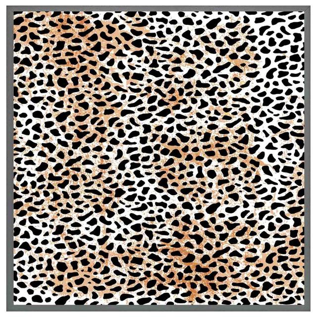 Tinkham Leopard Spots - Single Picture Frame Print Latitude Run Size: 61cm H x 61cm W x 4cm D, Frame Colour: Grey Framed on Productcaster.