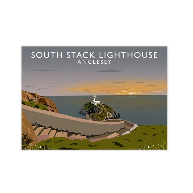 South Stack Lighthouse Anglesey Sunset by Richard O'Neill - Print 17 Stories Format: Unframed, Size: 59.4cm H x 84.1cm W x 3cm D on Productcaster.