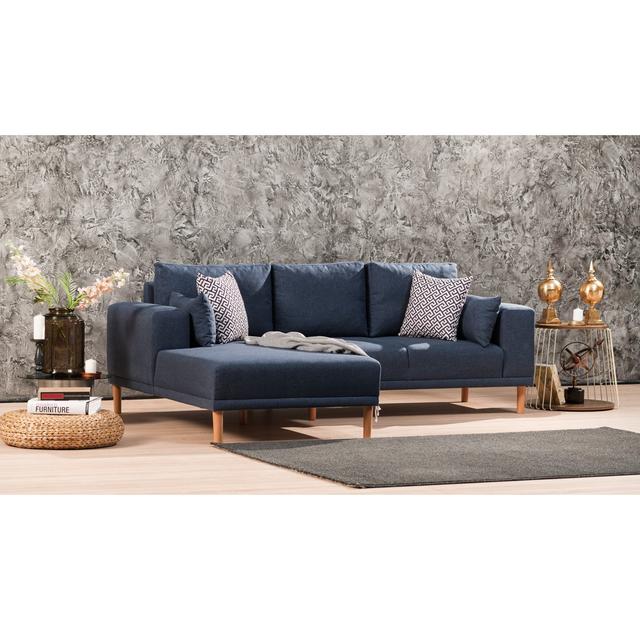 Hebah Corner Sofa Ebern Designs Orientation: Left Hand Facing, Upholstery Colour: Dark Blue on Productcaster.