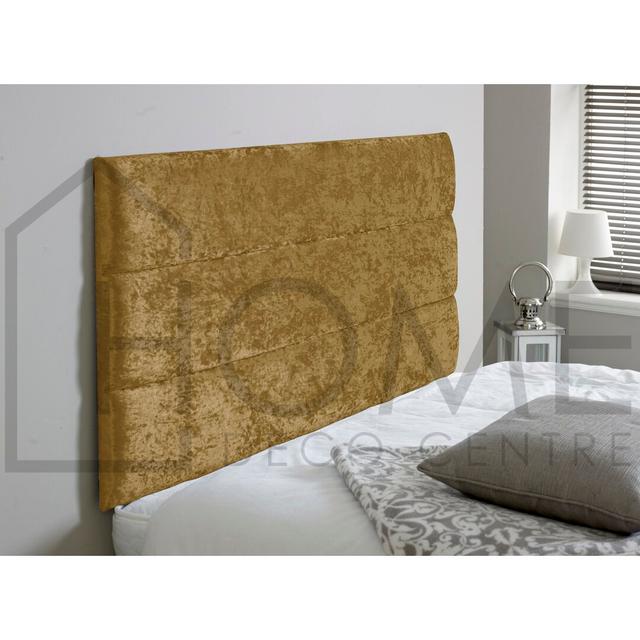 Upholstered Headboard Home deco centre Colour: Gold, Size: Super King (6'), Upholstery: Velvet on Productcaster.