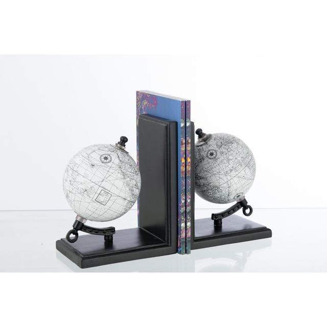 Lienard World Globe on Foot Bookends Corrigan Studio Size: 10.4cm H x 38cm W x 38cm D on Productcaster.