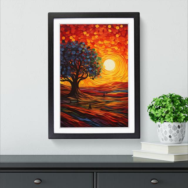 Sunset Orphism No.4 - Single Picture Frame Art Prints on Wood Marlow Home Co. Format: Black, Size: 64" H x 46" W x 2" D on Productcaster.