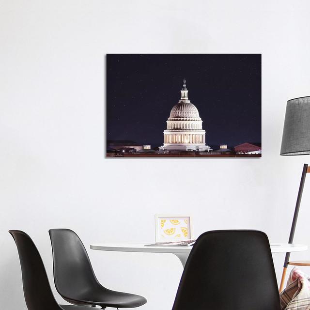 US Capital at Night by Lori Deiter - Wrapped Canvas Photograph Latitude Run Size: 66.04cm H x 101.6cm W x 1.91cm D on Productcaster.