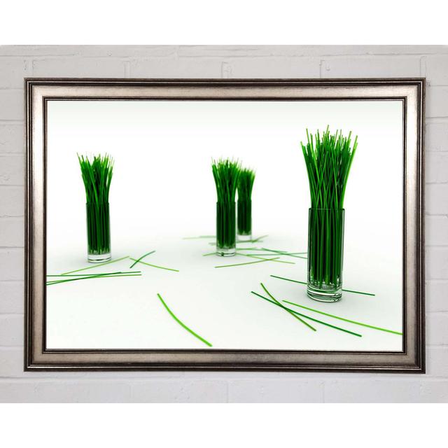 Gerahmter Kunstdruck Wheat Glass Grass Brayden Studio Größe: 59,7 cm H x 84,1 cm B x 1,5 cm T, Format: Poster mit metallgrauem Rahmen on Productcaster.