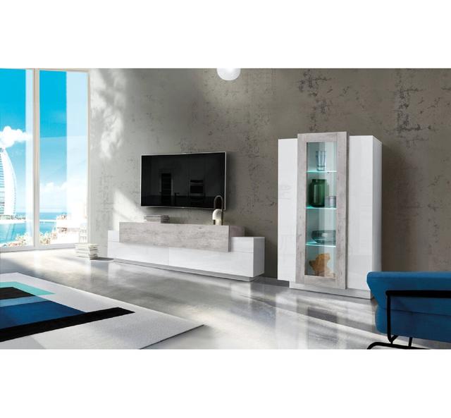 Nostrand Entertainment Unit for TVs up to 78" Wade Logan Colour: White/Concrete on Productcaster.