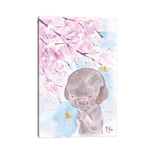 Cherry Blossom Wishes Elephant by Martin Hsu - Print on Canvas Harriet Bee Format: Wrapped Canvas, Size: 66.04cm H x 45.72cm W x 3.81cm D on Productcaster.