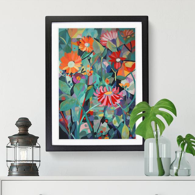 FRM-V0523-967X Flowers Orphism Vol.9 - Picture Frame Graphic Art ClassicLiving Size: 64cm H x 46cm W x 2cm D, Frame Option: Walnut on Productcaster.