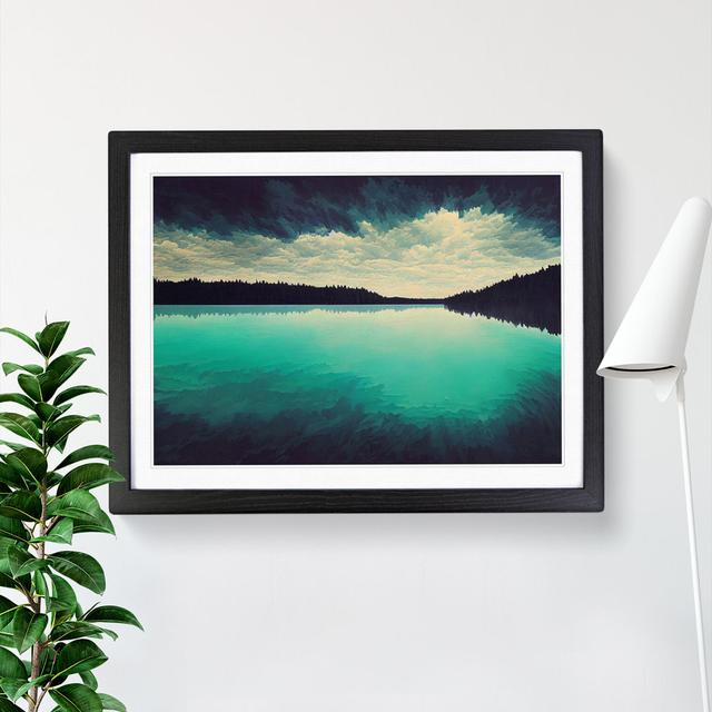 Forest Lake - Single Picture Frame Painting Alpen Home Frame Colour: Black, Size: 34cm H x 46cm W x 2cm D on Productcaster.