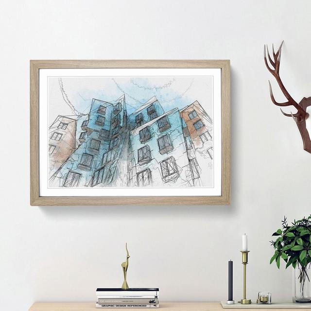 Architecture Sketch Vol.22 in Abstract - Picture Frame Graphic Art Print East Urban Home Size: 27cm H x 36cm W x 2cm D, Frame Option: Oak Framed on Productcaster.