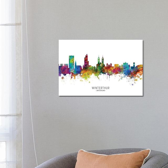 Winterthur Switzerland Skyline by Michael Tompsett - Wrapped Canvas Painting Latitude Run Size: 45.72cm H x 66.04cm W x 3.81cm D on Productcaster.