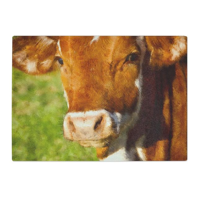 Portrait of a Cow Vol.2 Painting Chopping Board East Urban Home Size: 0.4cm H x 28.5cm W x 39cm L on Productcaster.