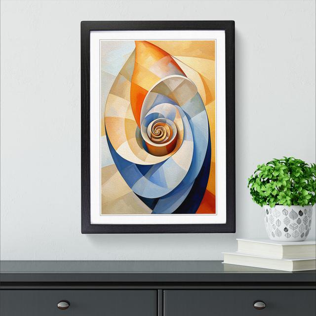 Seashell Cubism No.2 Big Box Art Size: 46cm H x 34cm W x 2cm D, Frame Colour: Black on Productcaster.